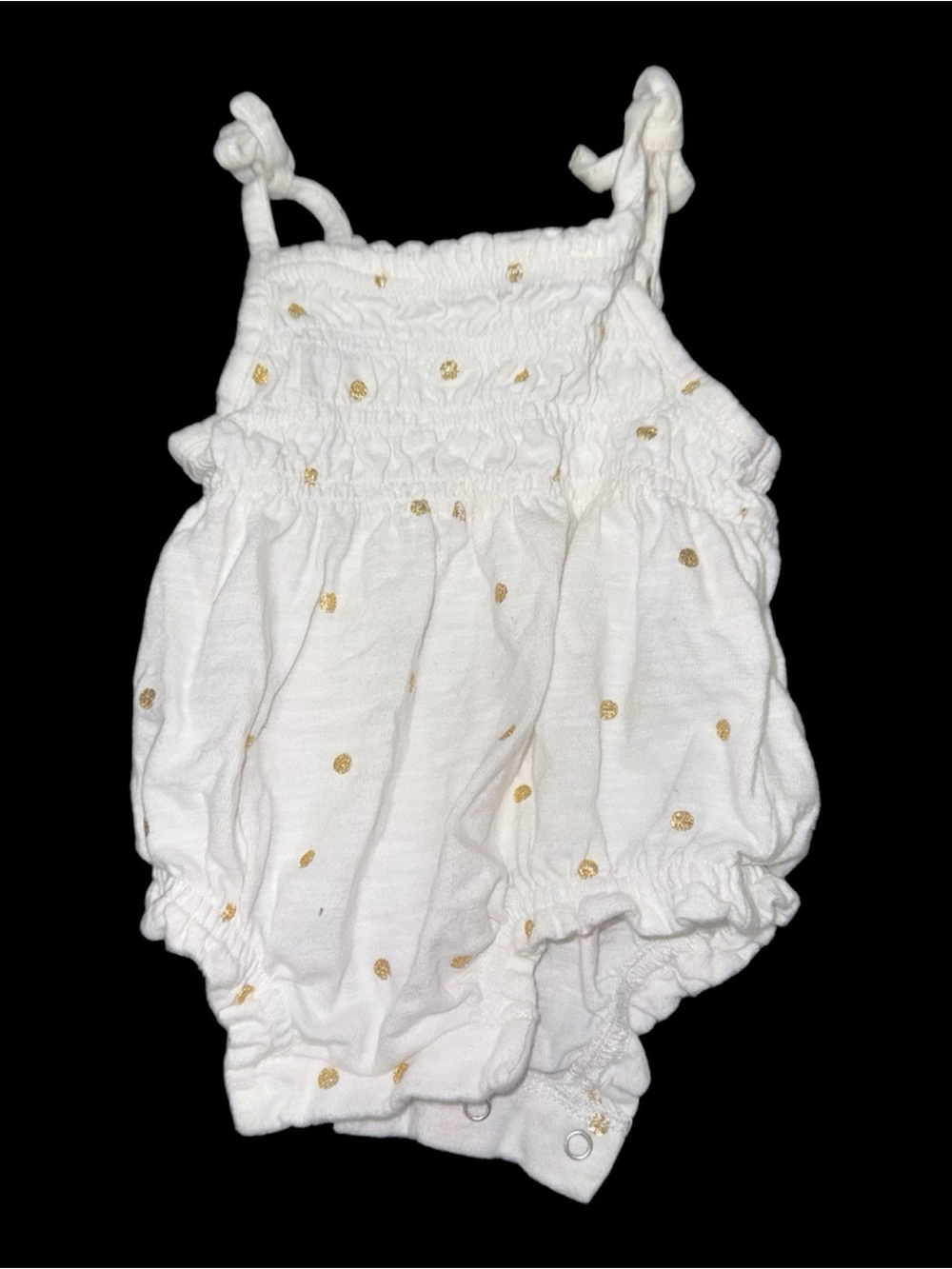 ⭐️ 4 for $16 Bundle Baby Gap Girls White Romper with Gold Dot Accents 0-3 month